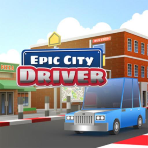 Epic City Driver racing through a 3D city track